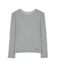 NICK&NICOLE Sheer Round Long Sleeve Top_Gray