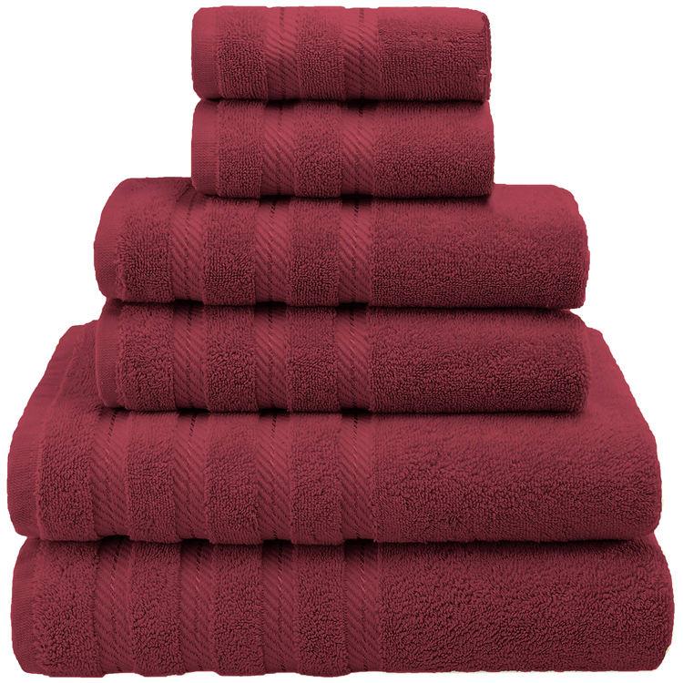 Hochwertiges Superweiches Hochabsorbierendes Luxus Gewebtes Dobby-Rand 6-teiliges 100% Baumwolle Handtuchset Umweltfreundlich Schnelltrocknend OEKO-TEX