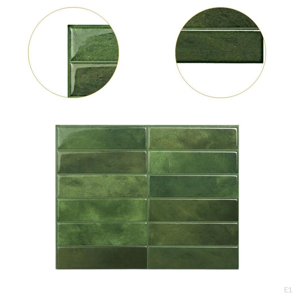 10 Pieces 9 x11.4inch Wall Tiles,Backsplash Tiles, Waterproof Bathroom 3D Thick Peel and Stick ,Self