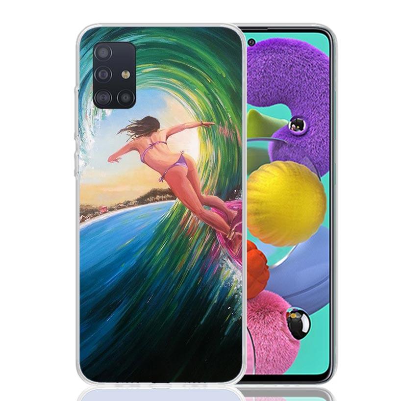 Surf Board Aesthetic Phone Case For Samsung Galaxy A52 A32 A22 A12 A02S A50S A30S A51 A31 AA71 Note 20 Ultra 10 S10 Plus Galaxy