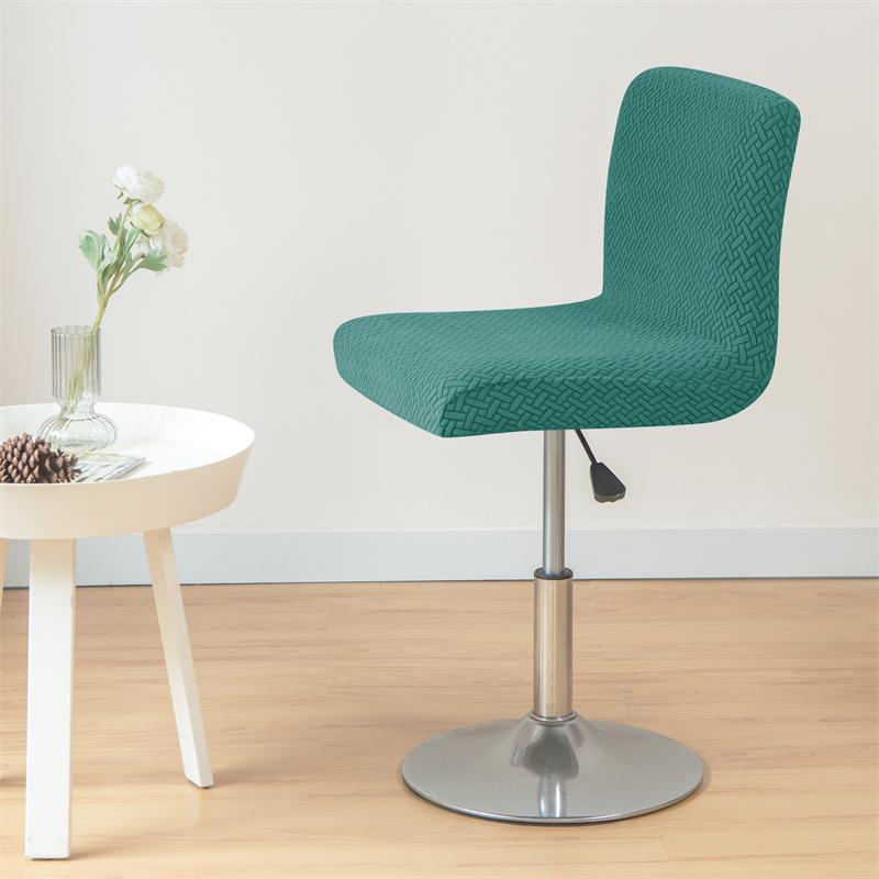 1Pc Jacquard Bar Stool Chair Cover Stretch Spandex Office Chair Slipcovers Elastic Short Back Chair Covers Dining Room Kitchen