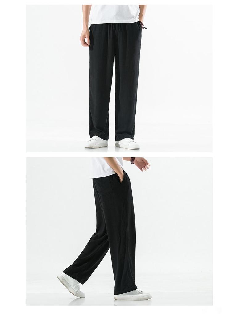 Pantalones Casuales de Lino de Lujo Ligero para Hombre Vonsrman - Estilo Chino, Otoño, Corte Holgado, Talla Grande, Corte Recto