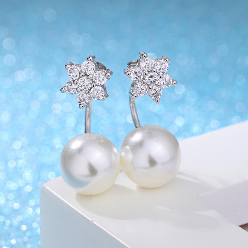 Zhao Liying Guochao Silver Plated Snowflake Earrings - Two Styles In One