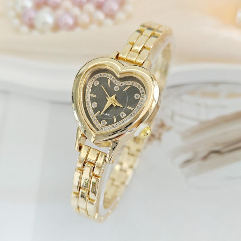 Dames Hartvormige Strass Horlogeband Armband Polshorloge