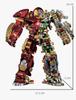 Zmart Iron Hero Block Action Figure Mark Building Set (2700+ pieces) - Buster Mech Mech Suit Block Robot Man Armor Building Set - Large Model with LED