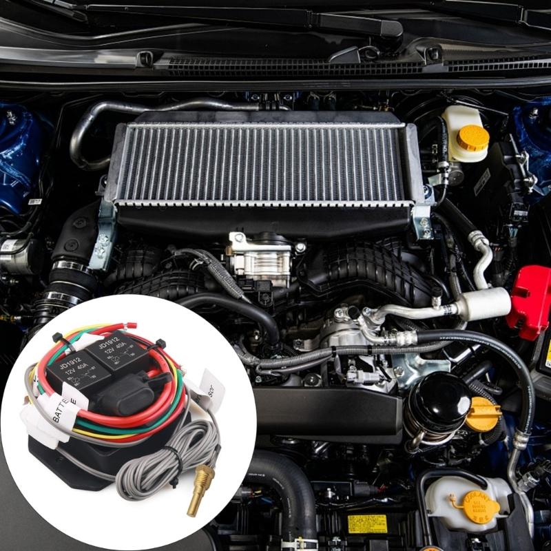 Easy to Install Radiator Fan Controller Switches Kit for Quick Setups Adjustable Temperature Range 104-230°F