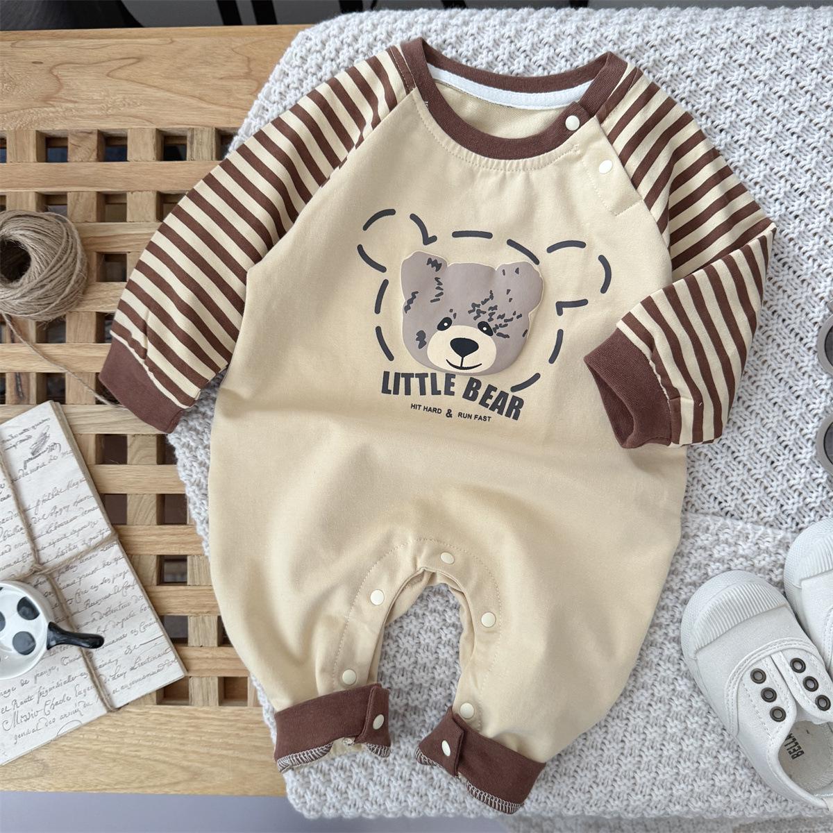 

Модный детский комбинезон с мишкой (0-2 года) – Унисекс хлопковый боди с длинным рукавом для весны и осени 80 (6-10 months, 20 lbs)