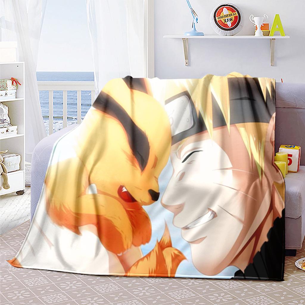 Japanese Anime Cartoon NARUTO Famous Uzumaki Naruto Blanket Soft Home Furnishing Nap Decoration Four Seasons Warm Sherpa Blanket B3