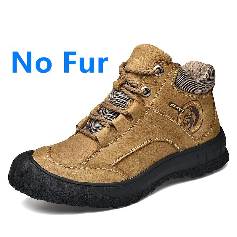 Luxury Winter Men'S Boots Genuine Leather Outdoor Hiking Shoes Men Handmade Non-Slip Warm Boots Casual Climbing Bottes D'Hiver