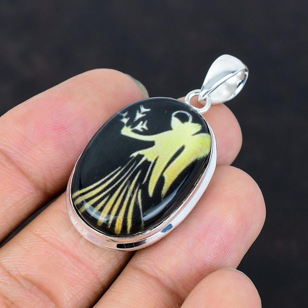 Virgo Zodiac Sign In Black Onyx Pendant 925 Sterling Silver Pendant Handmade Horoscope Jewelry Astrological Sign Necklace Gemstone Pendant