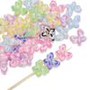 1Pcs Acrylic Hand-Painted Butterfly Beads Colorful Loose Beads for DIY Bracelet Phone Chain Jewelry Making Supplies Findings
