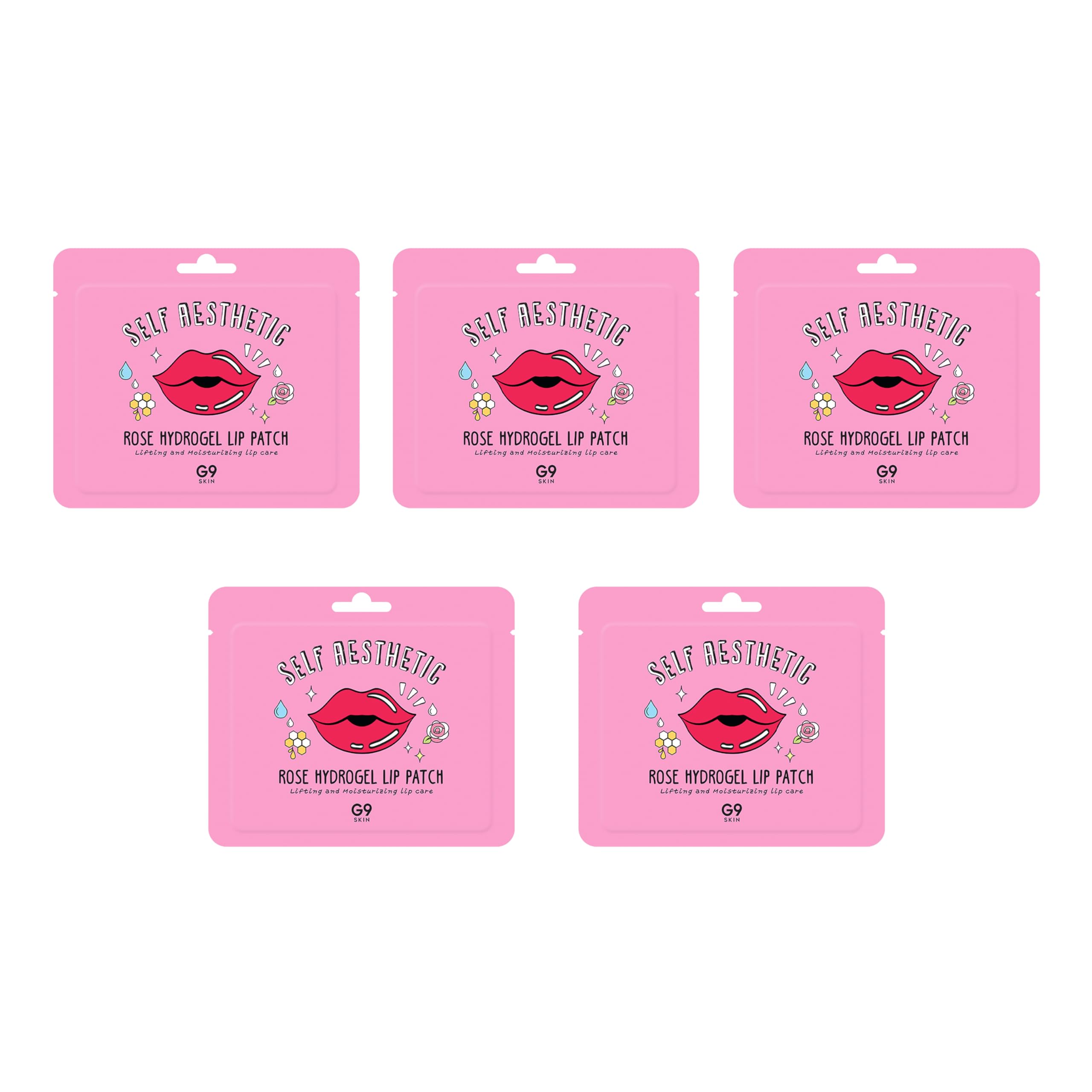 

G9SKIN Authentic of Series Hydrogel Lip for Dry Lips and Dead Large Moisturizing Korean Cosmetics [Official Product] [Set 5] Self-Aesthetic (Rose