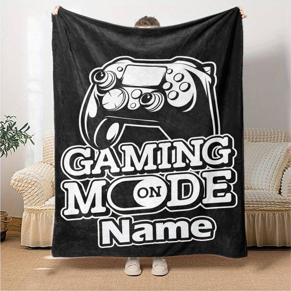 Custom Name Game Controller Theme Printed Blanket - Perfect for Couch, Bed, Travel & Outdoor Use | Machine Washable, Cozy & Durable.