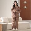Woven Pure Cotton Three-layer Padded Thickened Pajamas Women's Winter Fleece Coral Fleece Flannel Loungewear Winter Padded Jacket