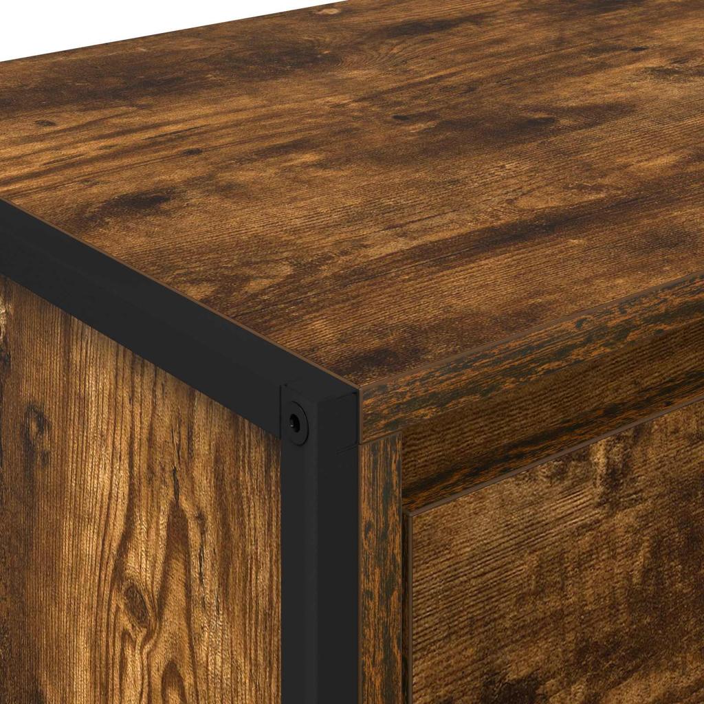 Nightstand Smoked Oak 39.5 X 30 X 50 Cm Particleboard