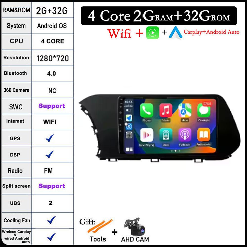 9 Lnch Android 14 For Hyundai I20 2021 -2022 Car Radio Player GPS Navigation Multimedia Stereo 4G LET