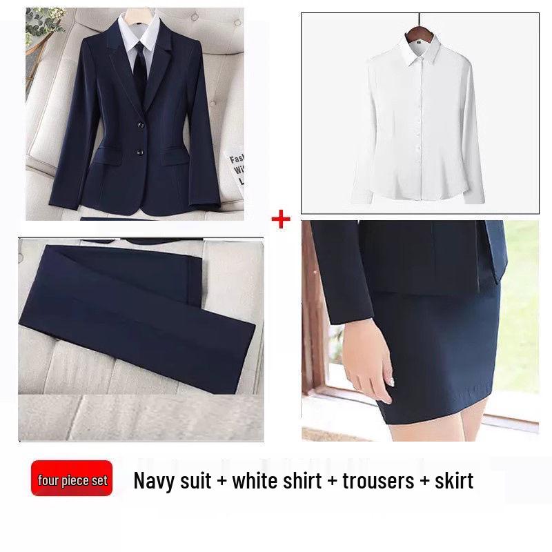 

Women s Professional Autumn/Winter Suit Set: Elegant Formal Wear for College Interviews L (99-108 jin)