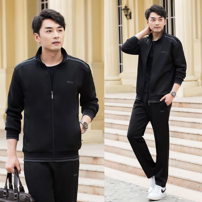 

Korean Style Men s Casual Jacket and Pants Sportswear Set - Spring/Autumn M