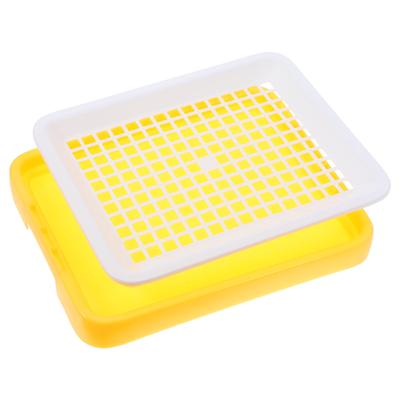 Small Animal Litter Box Rectangular Shape Rabbit Ferret Chinchilla Guinea Pig Hamster Toilet Tray Stable Grate Separation Easy