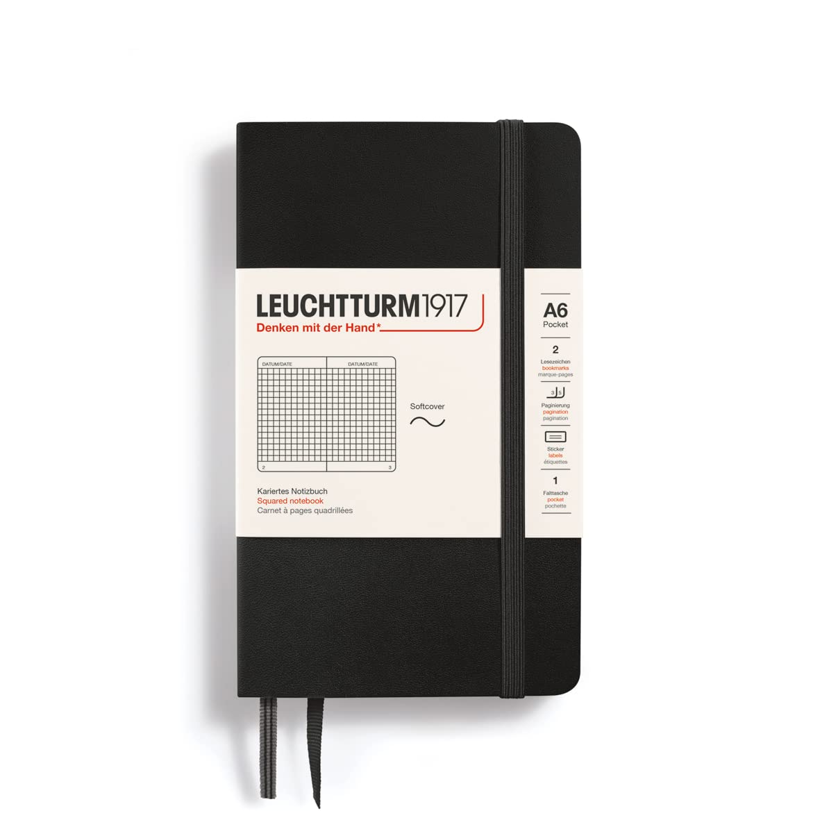 LEUCHTTURM1917 Notebook A6 Dotted Softcover black 329869 чёрный