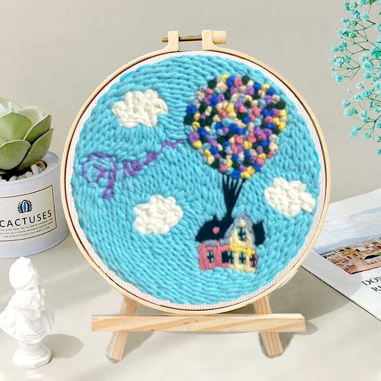 Russian Punch Needle DIY Kit: Handmade Wool Base for Fun Embroidery Projects
