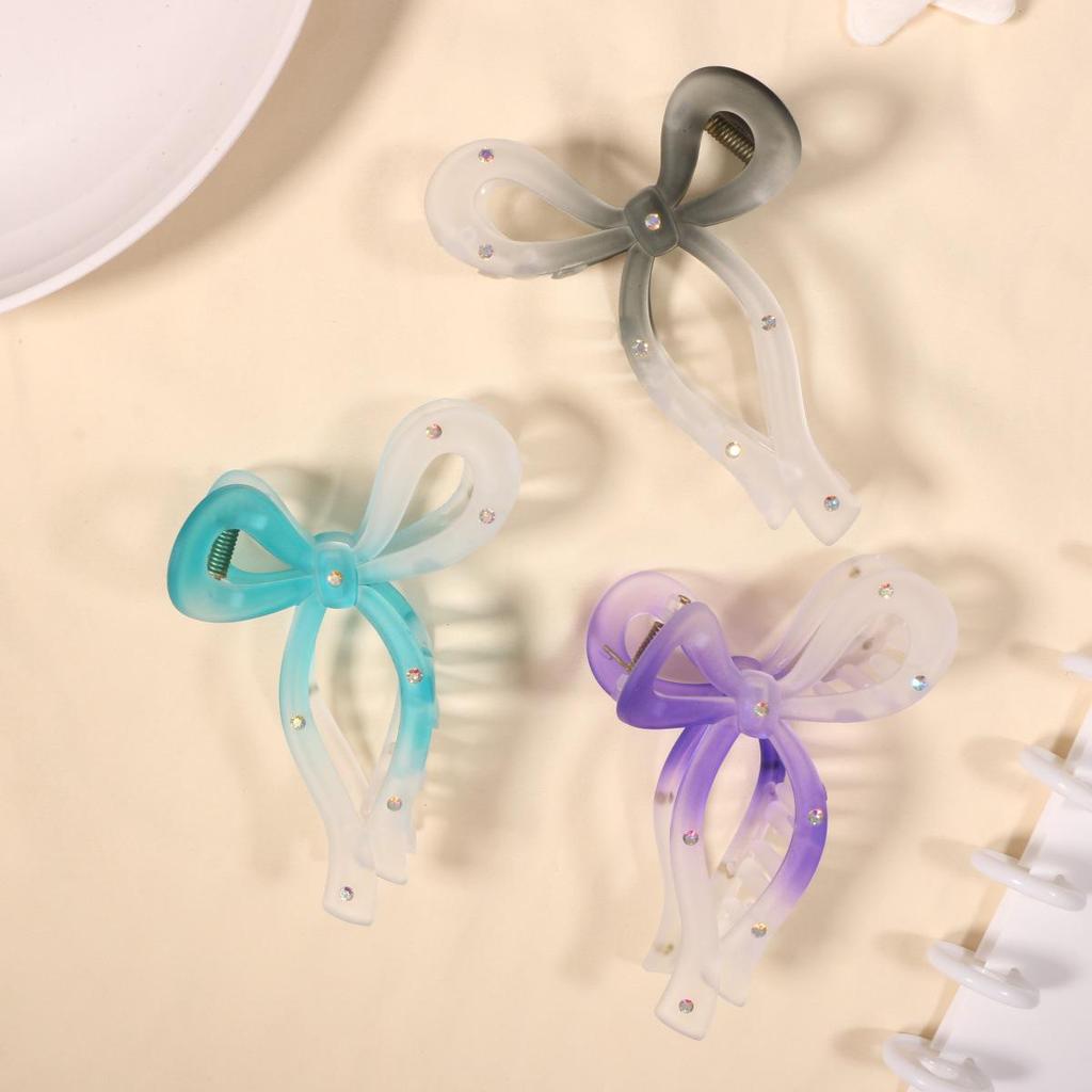 French Minimalist Frosted Gradient Shark Hair Clip - Jelly Color Hair Accessory for Women