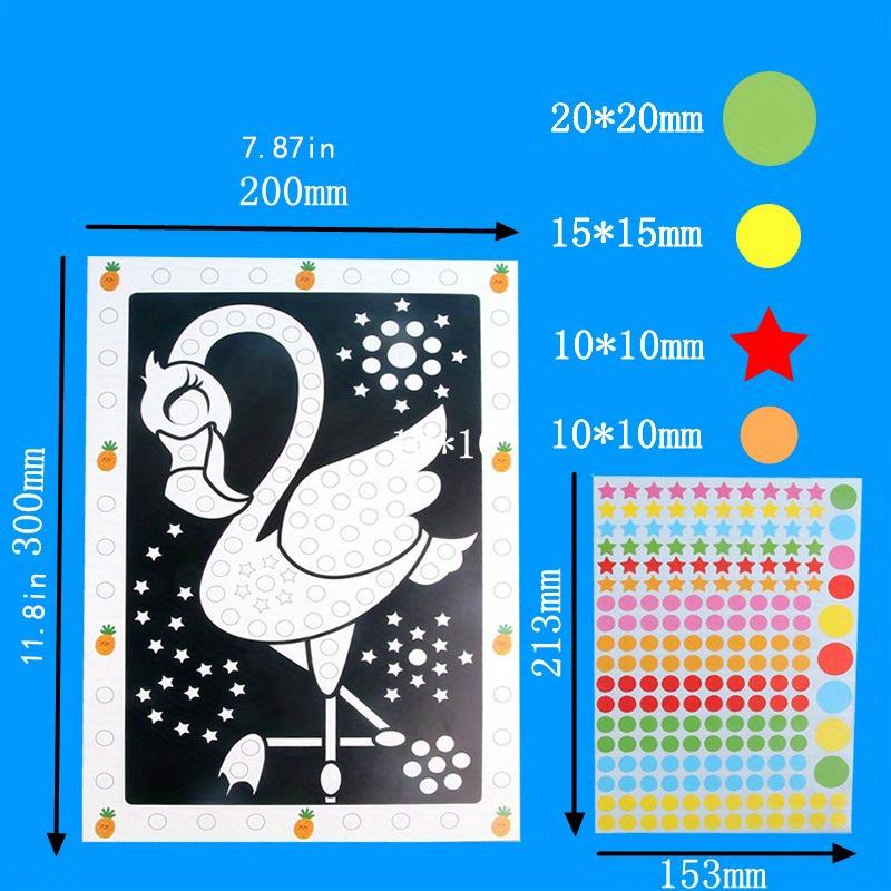 Non-Toxic 20 Sheets Kids Dot Coloring Book Diy Color Dot Cartoon Animal Drawing Mosaic Puzzle Stickers Children Creative Educational Toys