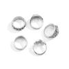 5Pcs Goth Totem Horse Flame Rings for Men Unisex Punk Carved Knuckle Jewelry Antique Silver Steampunk Accessories