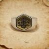 Adjustable Open Ring With Chinese Character Motif Vintage Retro Style Unisex Copper Finger Fashion Statement