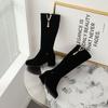 Women's High-heeled Boots Autumn and Winter Comfortable Versatile Thick-heeled Large-size Medium Boots