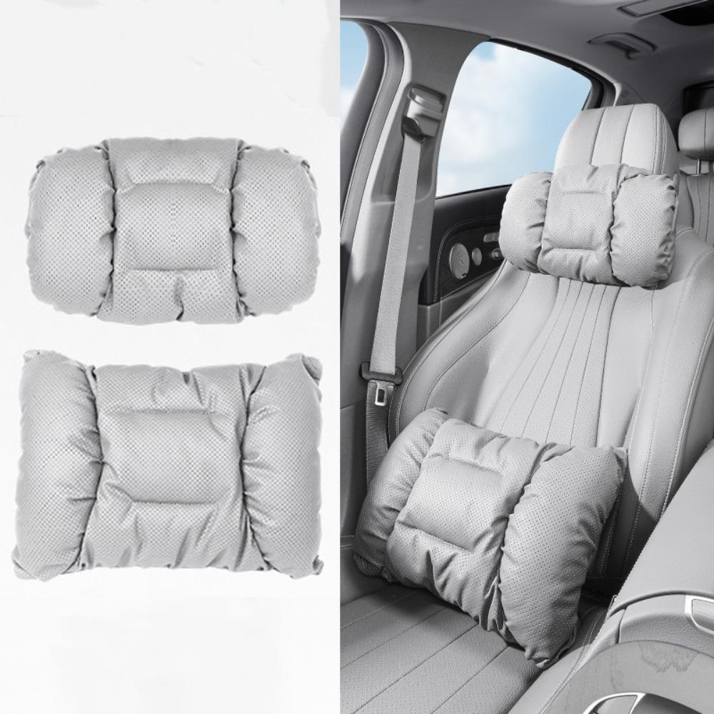 Practical Bubble Cotton Car Seat Cushion Multifunctional Anti-Stain Car Headrest Support Breathable Leather Neck Pillow