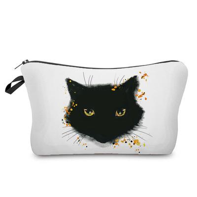 Women Cat Print Cosmetic Bag Toiletries Organize Travel Storage Case 6679 KTB