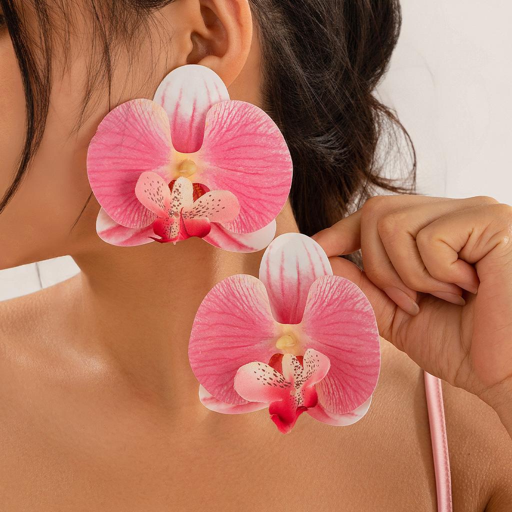 Modisches Dreidimensionales Phalaenopsis-Blumen-Halsketten-Choker Personalisiert Lang Gewickelt Wachsfaden-Blumenhalskette