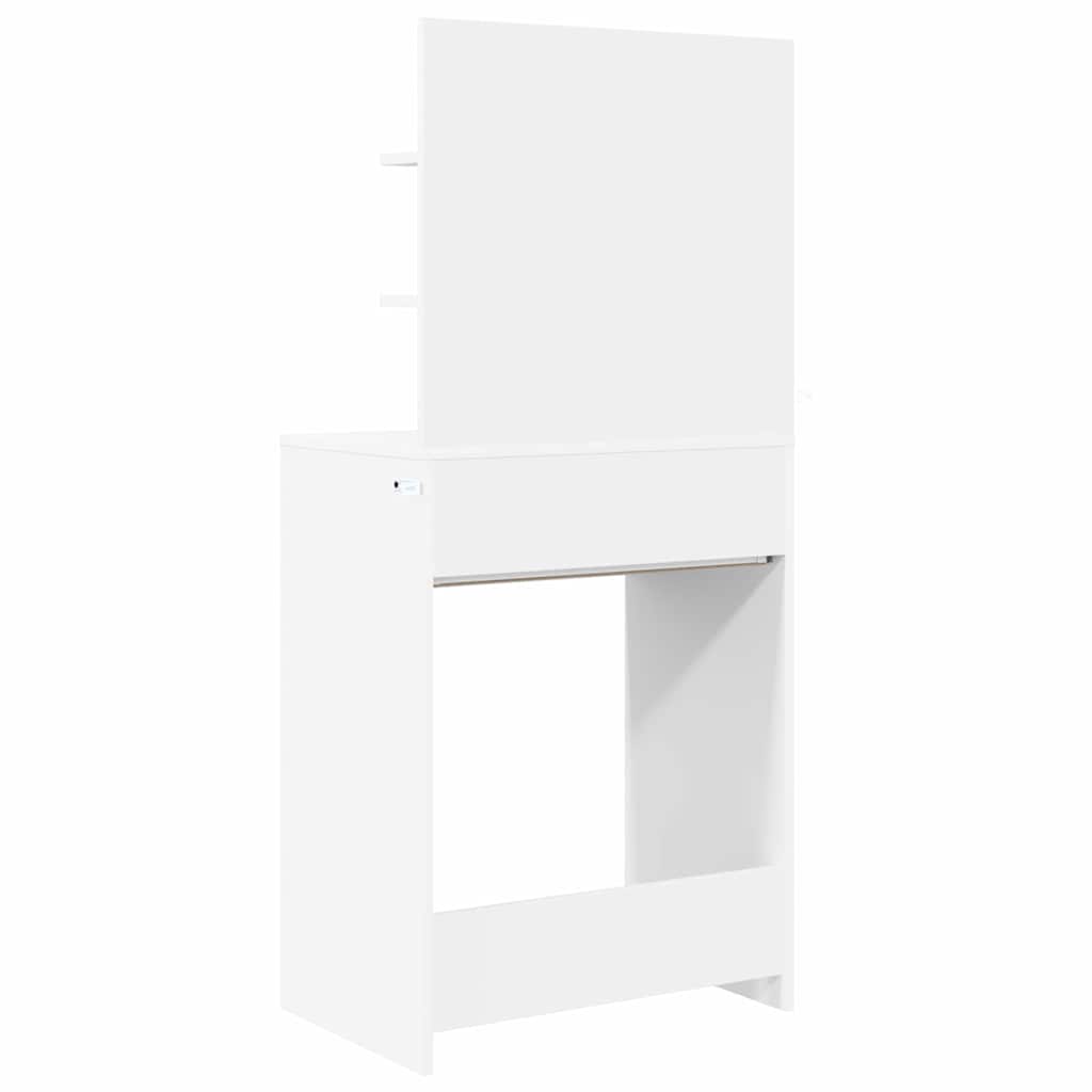 Bedroom Dressing Table with Shelf White 80 x 39.6 x 135 cm