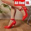 Aphixta Luxury Pearl Metal Belt Buckle 10cm Stiletto Heels Pumps Women Banquet Shoes Strap Pimp Pointed Toe Size 35-50