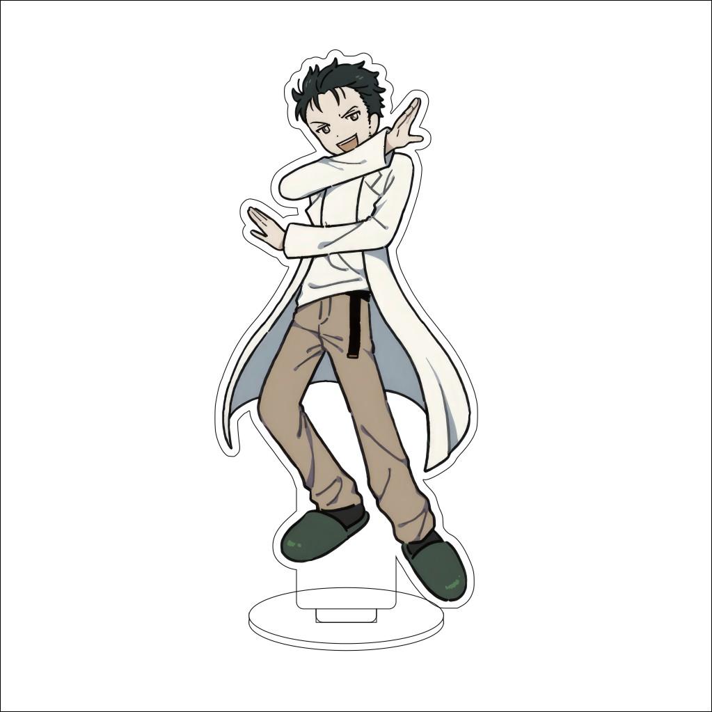 16CM Anime Steins Gate Cosplay Acrylic Stand Ornaments Shiina Mayuri Okabe Rintarou Makise Kurisu Figure Stand Halloween Gifts