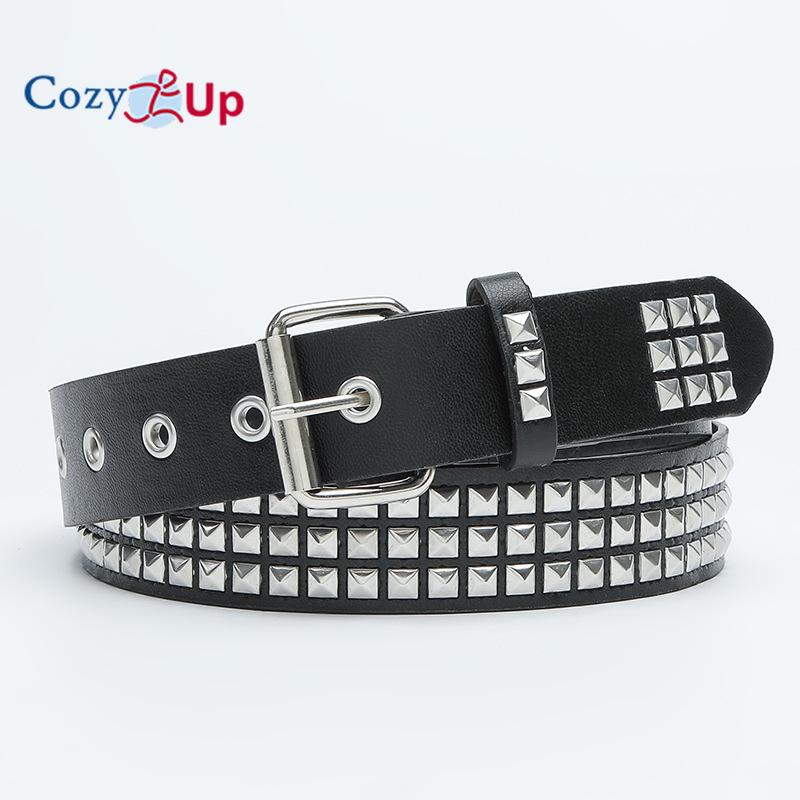 New Square Bead Rivet Belt Metal Pyramid Belt Men and Women Punk Hardware Jeans Belt Y2K Belt Designer Belt Women's Belts