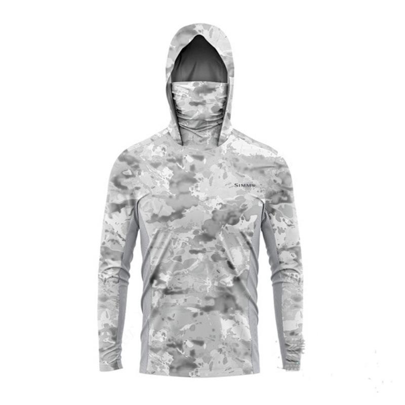 SIMMS 2024 Men's UV Protection Hooded Fishing Shirt with Sun Mask