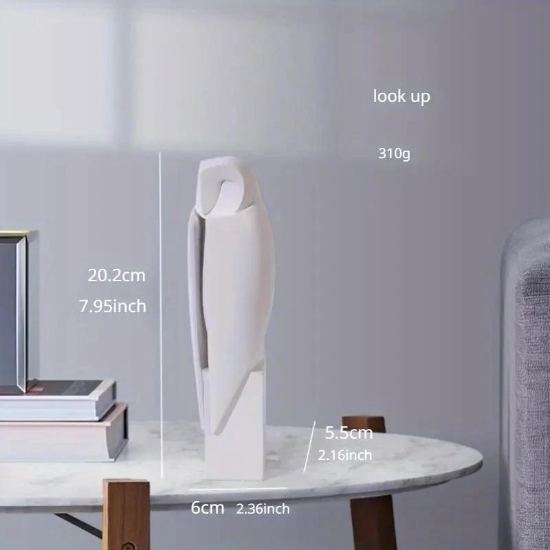 

Minimalist Owl Statue Sculpture, Animal Decorative Figurine for Bookshelf Living Room Office Cabinet Decor, Gift