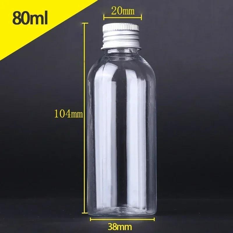 10Pcs 5ml-250ML Mini Plastic Bottle W/ Aluminum Screw Caps Portable Sample Vials Travel Cosmetic Containers for Lotion Creams