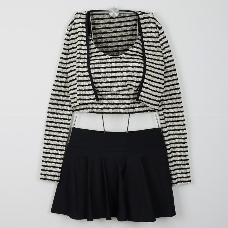 

Женский консервативный купальник-тройка с юбкой для пляжа и горячего источника, стройнящий Medium