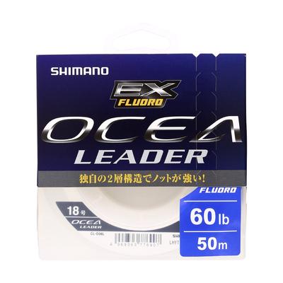 SHIMANO Shock Leader Ocea EX Fluorocarbon 60lb Fishing Line 50m, 18-gauge, Clear, CL-O36L
