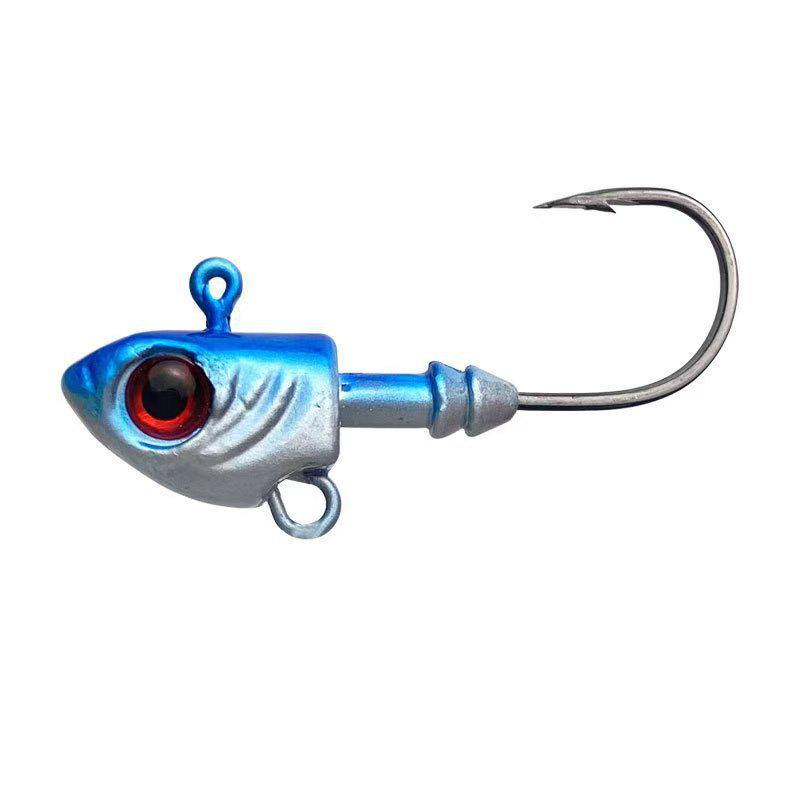 Luminous Fish-Shaped Jig Head with Spinner Blade 3.5-33g, Blood Groove Hook for Bass & Perch, Multi-Layer Soft Bionic Bait