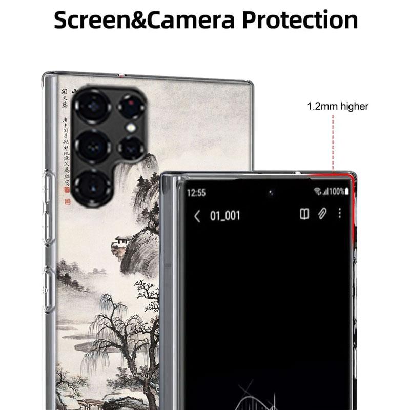 Chinese Style Ink Painting Art Cases Phone Case for Samsung Galaxy S26 Ultra S25 Edge S24 S23 FE S21 Plus S20 S22 S10 Cover TPU