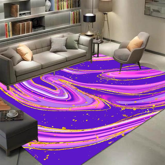 Ink Splashed Gold Oil Painting Abstract Carpets Washable Without Fading Large Area Floor Mat for Living Room Bedroom Decor