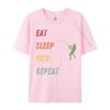 Eat Sleep Fish Repeat TShirt Printed Tops Tees For Men 100 Cotton Fall Fishing Printing Tops Shirt Prevalent