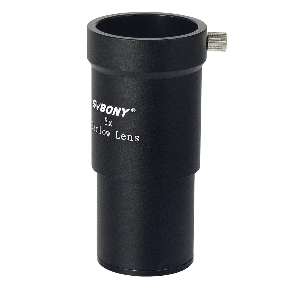 

SVBONY 5x Barlow for Telescope Astronomical Telescope Correction Barlow Lens Lens, 1.25-inch, Eyepieces, Accessory, Lens, 31.7mm