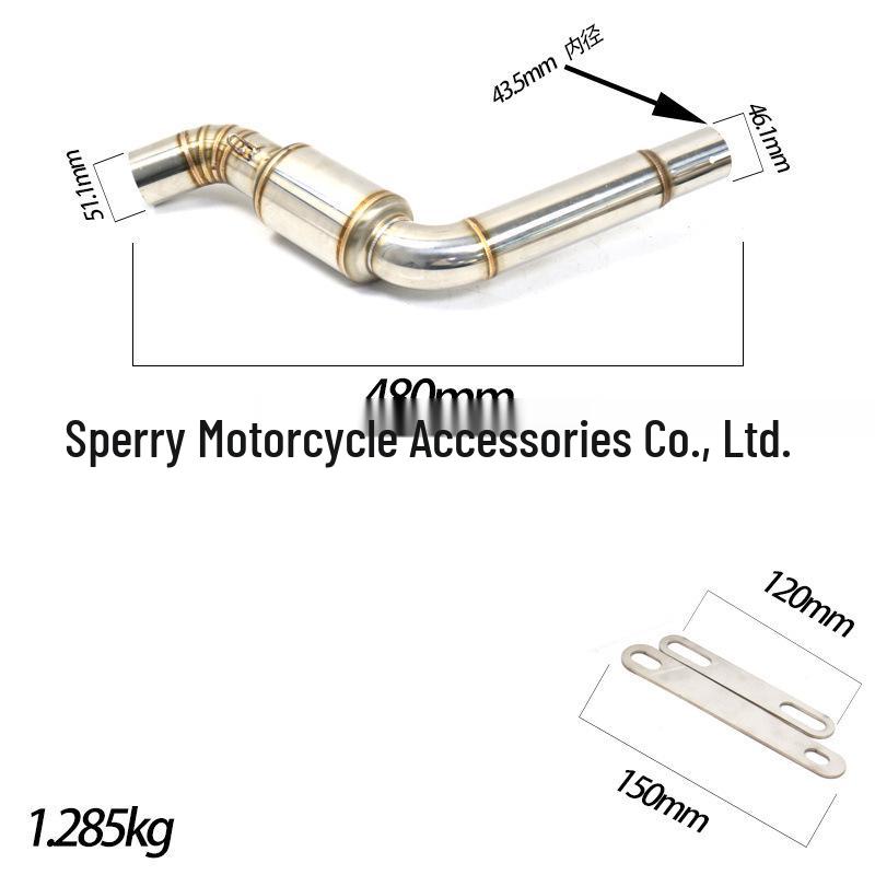 Exhaust Mid-Section for Qianjiang Huangxun 600 BJ600GS Cruiser with Back Pressure
