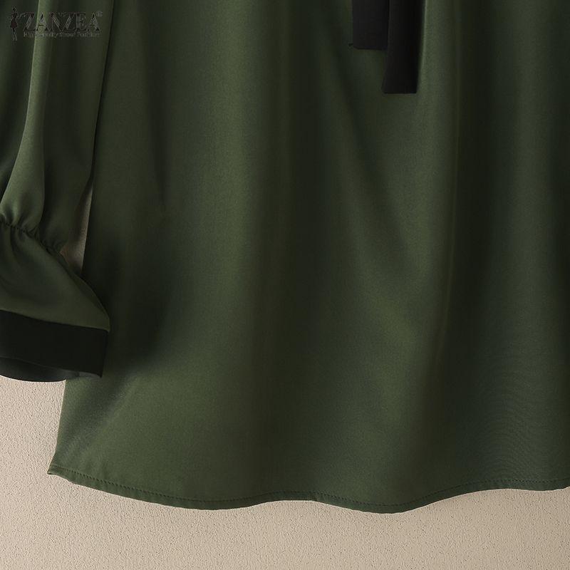 ZANZEA Damen Rundhals 3/4-Ärmel Elegante Lässige Bluse