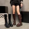 Thick heel thick sole thin elastic boots tall knight boots brown small boots women's 2025 new autumn and winter